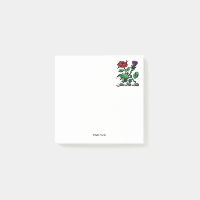 Heraldische Rose und dünne Schicht des Wappen Post-it Klebezettel (Vorderseite)