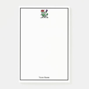 Heraldische Rose und dünne Schicht des Wappen Post-it Klebezettel