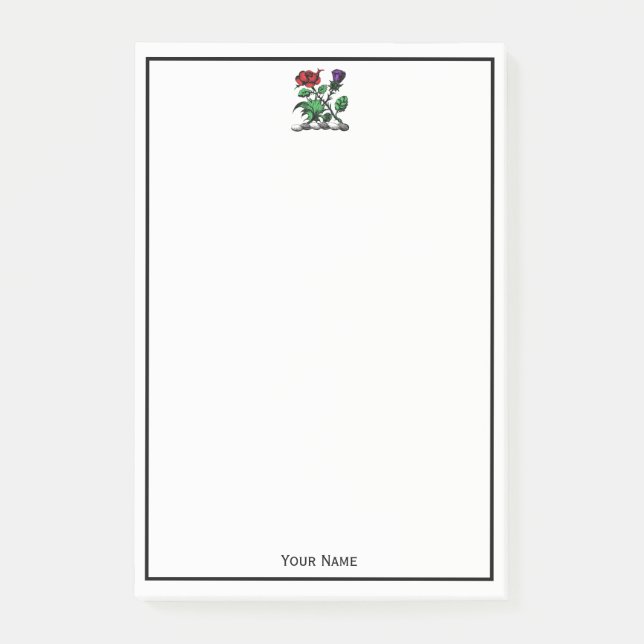 Heraldische Rose und dünne Schicht des Wappen Post-it Klebezettel (Vorderseite)