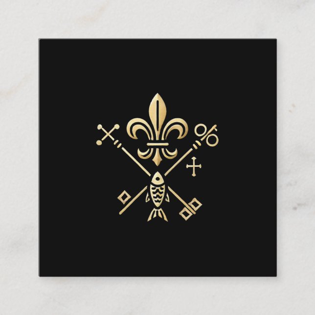 Heraldische Symbole  Quadratische Visitenkarte (Vorderseite)