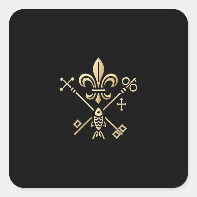 Heraldische Symbole  Quadratischer Aufkleber (Vorderseite)