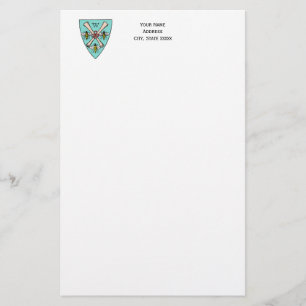 Heraldische Vintage 3 Bienen Schriftrollen Initial Briefpapier