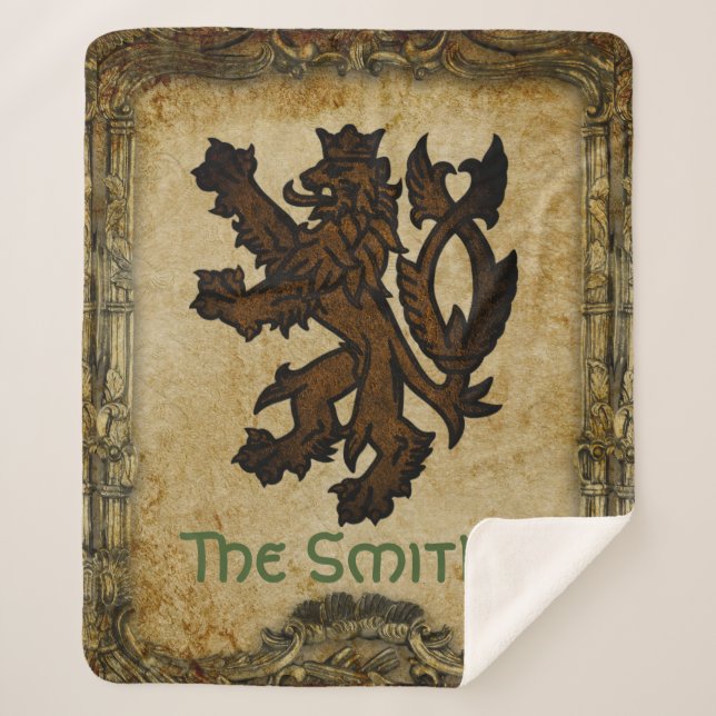 Heraldische zügellose Löwe-Gewohnheit Sherpadecke (Vorderseite)