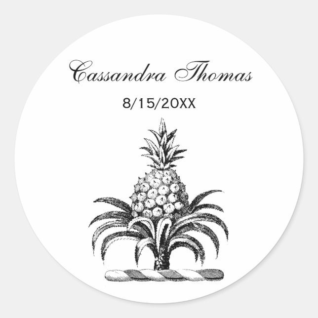Heraldischer Ananas-Vorbote aus Wappen Runder Aufkleber (Vorderseite)