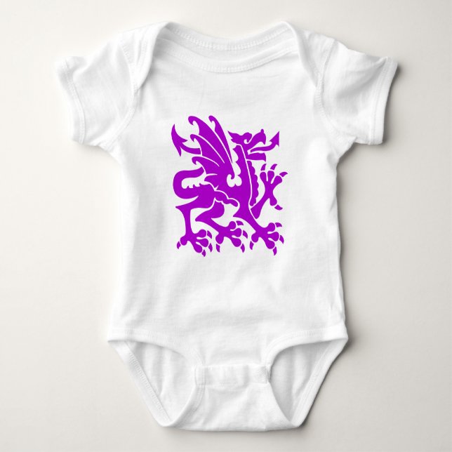 Heraldischer Drache 01 - Lila Baby Strampler (Vorderseite)