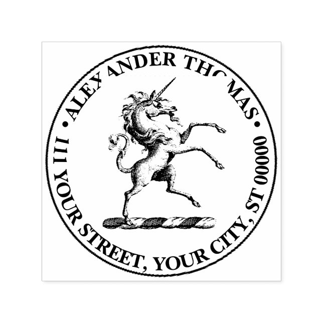 Heraldischer Einhornmütze für WaffenEmbleme Permastempel (Design)