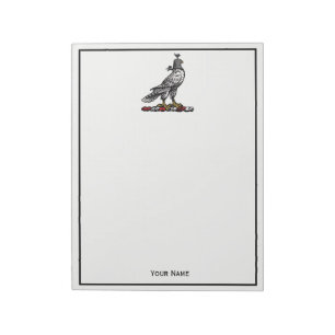 Heraldischer Jagdfalkenanzug Helm Hood C Notizblock