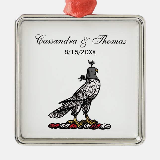 Heraldischer Jagdfalkenanzug Helm Hood C Ornament Aus Metall (Vorne)