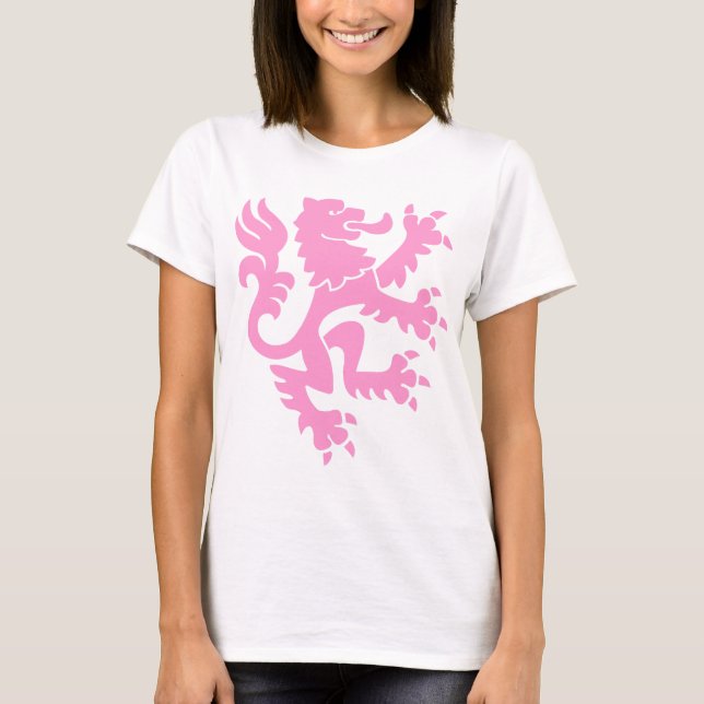Heraldischer Löwe 01 - Rosa T-Shirt (Vorderseite)