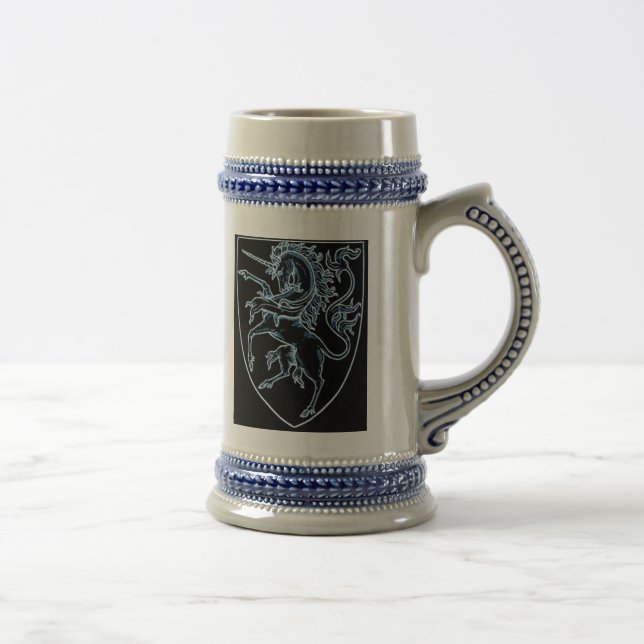 Heraldisches Art-Einhorn Stein Bierglas (Rechts)