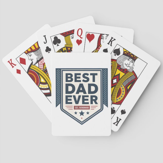 Heraldisches Best-Dad-Ever-Schild-Emblem-Design Spielkarten (Rückseite)
