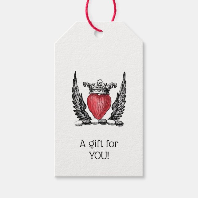 Heraldisches Herz mit Wings Coat of Arms Wappen Geschenkanhänger (Vorderseite)