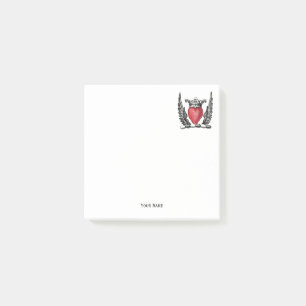Heraldisches Herz mit Wings Coat of Arms Wappen Post-it Klebezettel