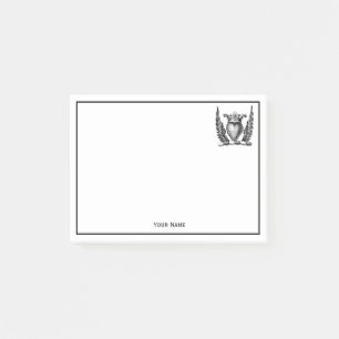 Heraldisches Herz mit Wings Coat of Arms Wappen Post-it Klebezettel
