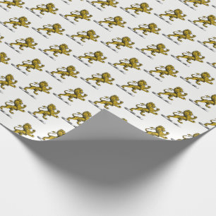 Heraldisches Löwen-Stehendes Wappen-Emblem C Geschenkpapier
