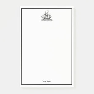 Heraldisches Vintage-Nautik-Klipperschild-Wappen Post-it Klebezettel