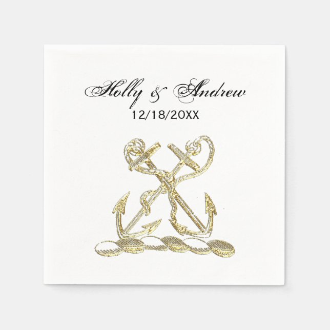 Heraldisches Wappen-Emblem-Imitate mit Doppelanker Serviette (Vorderseite)