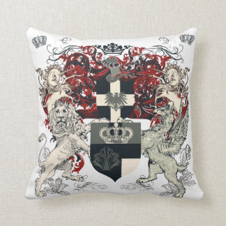 Heraldisches Wappen, Kronenlöwe und Schild Kissen