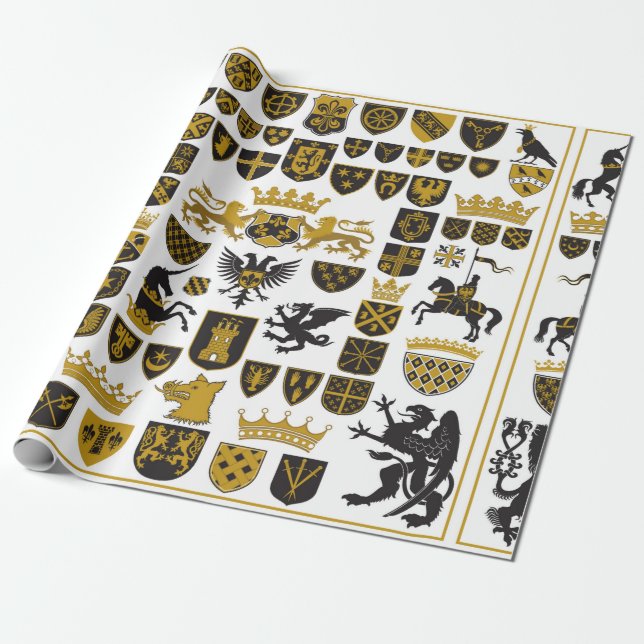 HERALDRY Crests and Symbols Geschenkpapier (Ungerollt)