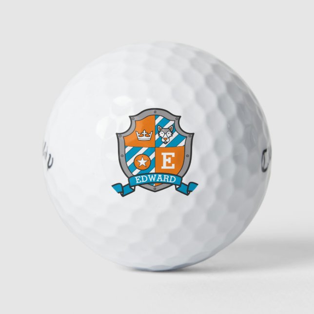 Heraldry Grafik E monogram Wolf Hundegolfbälle Golfball (Vorderseite)