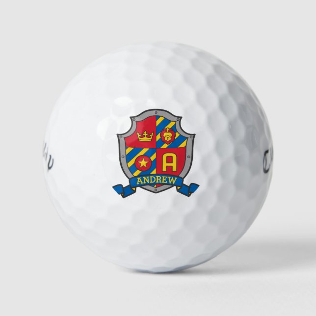 Heraldry Grafik-Schild Ein monogramm-Golfbälle Golfball (Vorderseite)