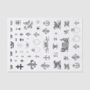 Heraldry Lilie Tissue, französischer Crown Crown Seidenpapier