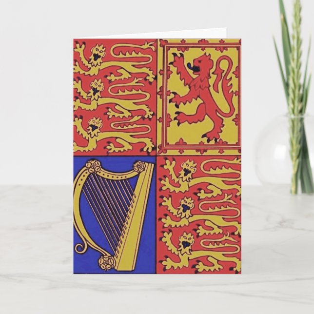 Heraldry mit Harfe und Löwe Karte (Vorderseite)