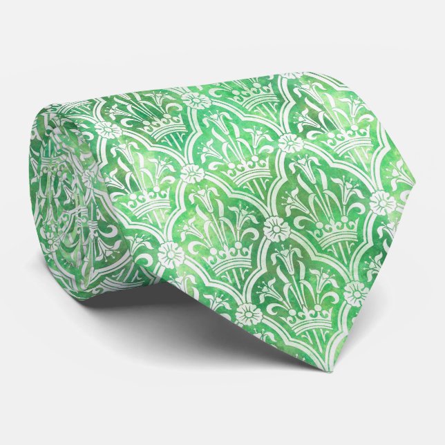 Heraldry mit Kronen und Blume Krawatte (Gerollt)