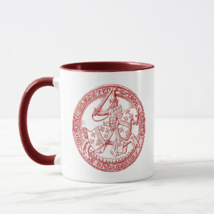 Heraldry-Siegel des mittelalterlichen Thomas de Be Tasse