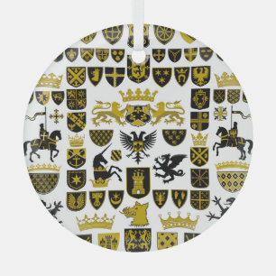 Heraldry Wappen, symbolische Designs. Ornament Aus Glas