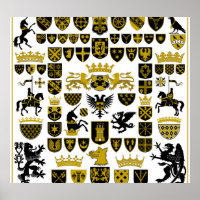 Heraldry Wappen, symbolische Designs.