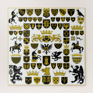 Heraldry Wappen, symbolische Designs. Puzzle