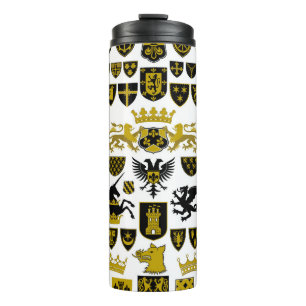 Heraldry Wappen, symbolische Designs. Thermosbecher
