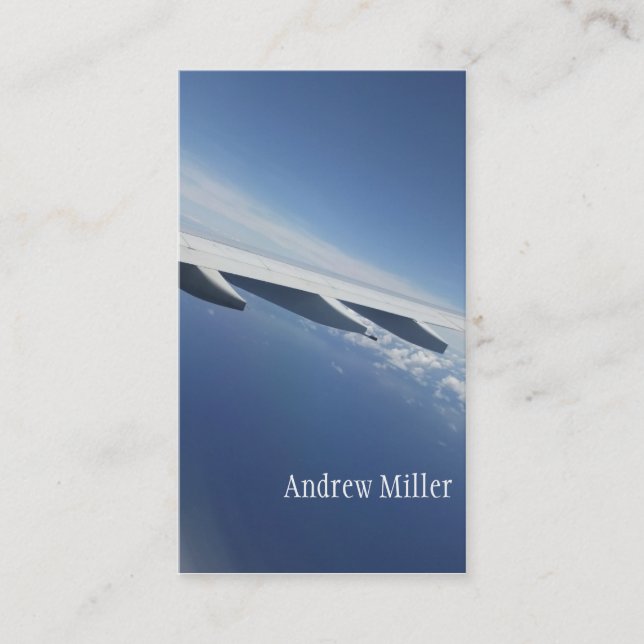 Herauf in den Himmel-/Fenster-Seat-Flugzeug-Flügel Visitenkarte (Vorderseite)