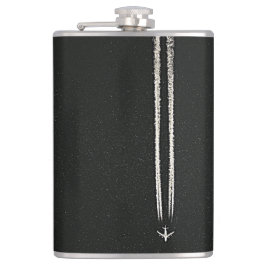 Herauf in den Himmel/große Höhe-FlugzeugContrail Flachmann