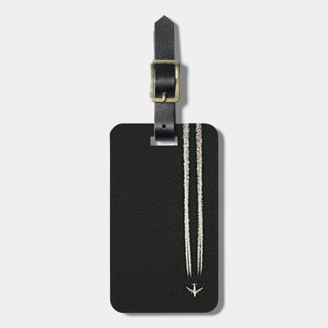 Herauf in den Himmel/große Höhe-FlugzeugContrail Gepäckanhänger (Vorderseite vertikal)