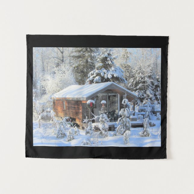 Herauf Nordwinter-Hütte Wandteppich (Vorderseite (Horizontal))