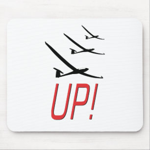 HERAUF! Segelflugzeug Sailplane Mousepad