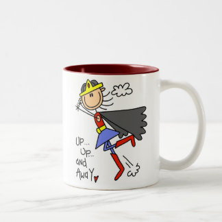 Herauf und wegmädchen-Held Zweifarbige Tasse
