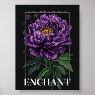 Heraufbeschwöre Enchant Segne den Weg Purple Peony Poster