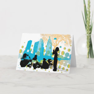 heraus hängen mit der Gruppengrußkarte Karte