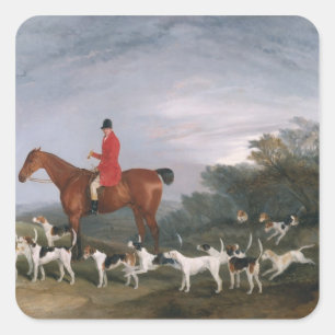 Heraus jagend, 1841 quadratischer aufkleber