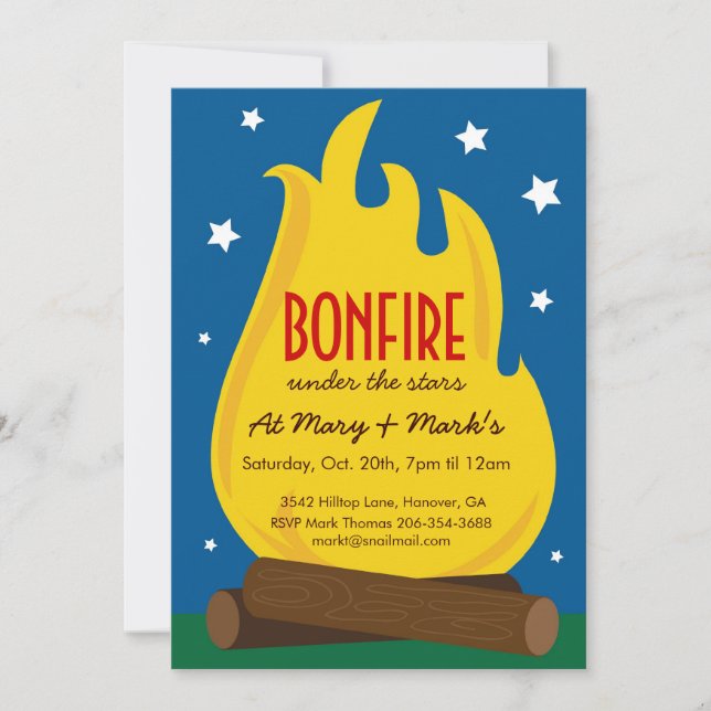 Heraus kampieren Geburtstags-Party Einladung, Einladung (Vorderseite)