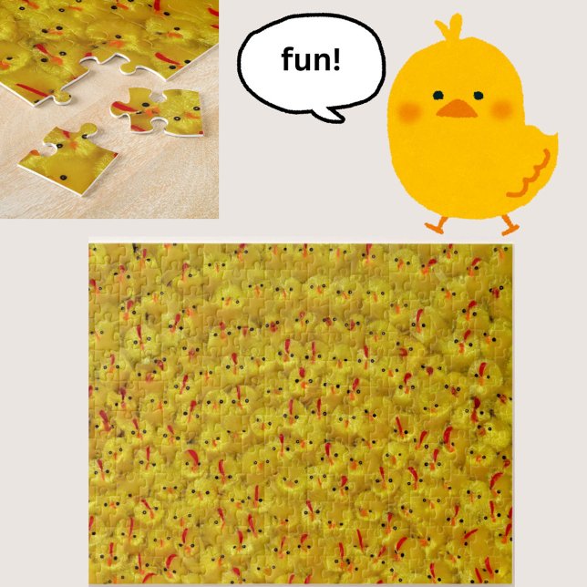 Herausforder Puzzle (A fun jigsaw puzzle, featuring a difficult all-over pattern of cheery yellow baby toy chicks!)