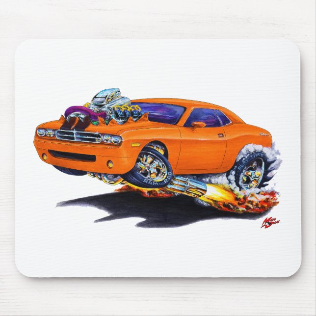 Herausforderer-Orangen-Auto 2008-10 Mousepad (Vorne)