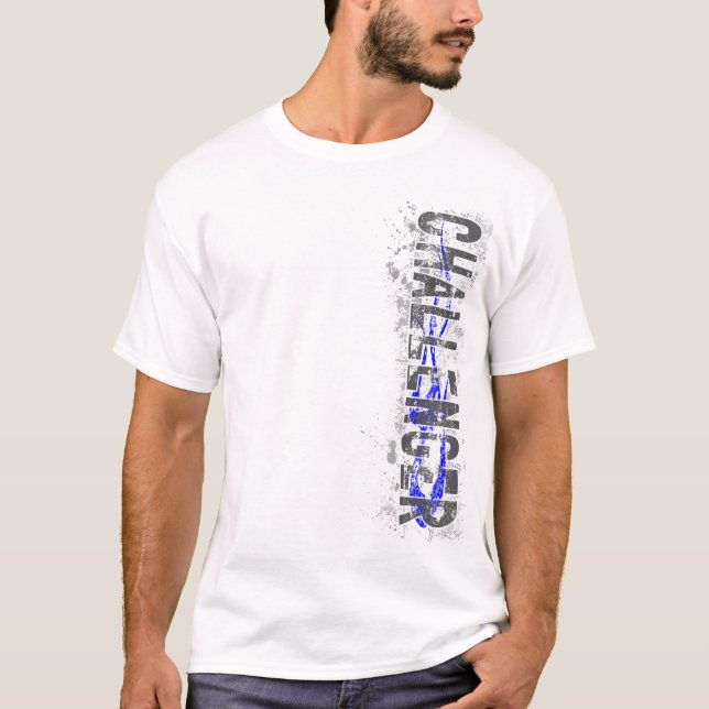 Herausforderer Vert blauer T - Shirt v2 (Vorderseite)