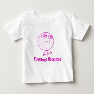 Herausforderung geltender rosa u. weißer Text Baby T-shirt