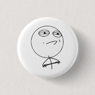 Herausforderung geltendes Raserei-Gesichts-Comic Button