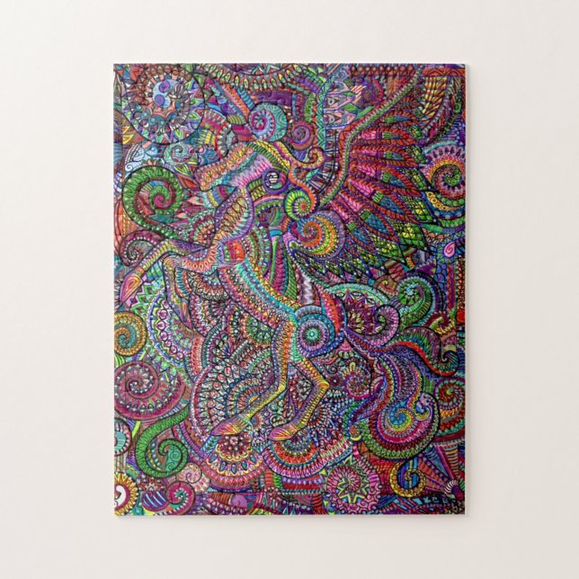 Herausforderung Jigsaw Unicorn Mandala Artwork Puzzle (Vertikal)