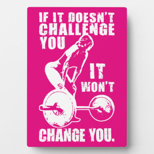 HERAUSFORDERUNG UND VERÄNDERUNG. Motivierend Fraue Fotoplatte